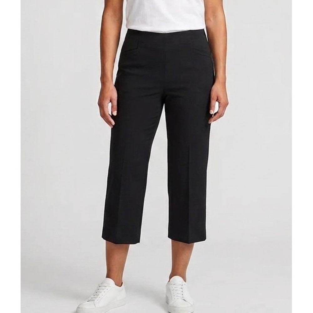 Talbots Heritage 10 Black Side Zip Cropped Straight Leg Pants Casual Coastal